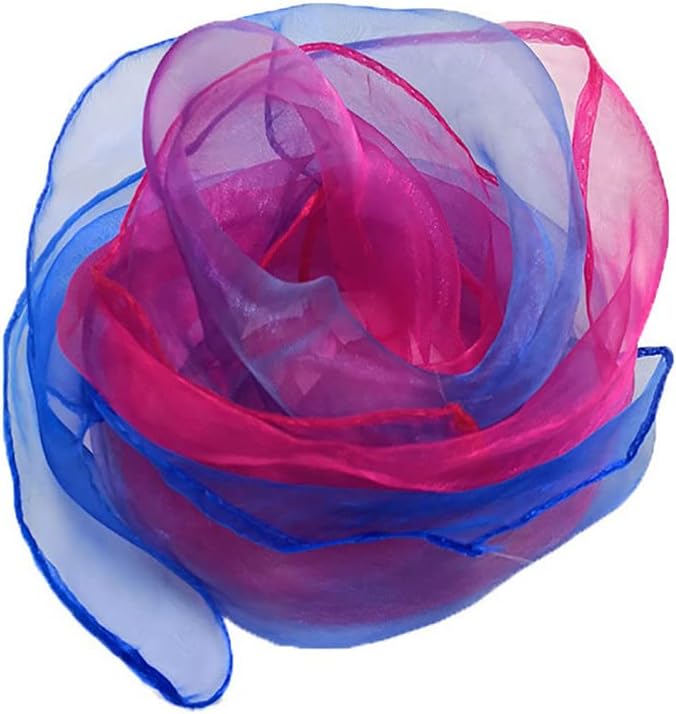 GSHLLO 12 قطعة من أوشحة الرقص متدرجة اللون، أوشحة مربعة قديمة لألعاب الخفة والعروض السحرية - Image 3