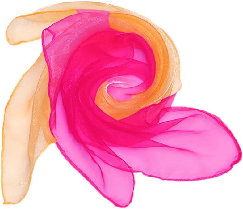 GSHLLO 12 قطعة من أوشحة الرقص متدرجة اللون، أوشحة مربعة قديمة لألعاب الخفة والعروض السحرية - Image 4