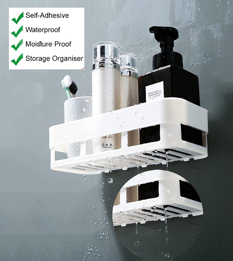EASY SHOPE EASY SHOPE Bathroom Dual Caddy/Shelves - Strong Suction Shower Caddy Bathroom Shelf Storage Organization with Rack Basket Sucker Cup for Shampoo, Conditioner Multi Color (Pack of 1)  - Image 2