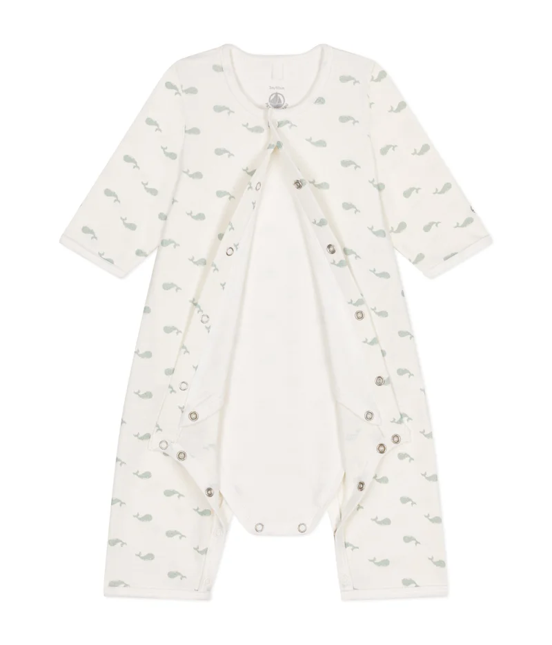 Petit Bateau Babies' footless cotton bodyjama