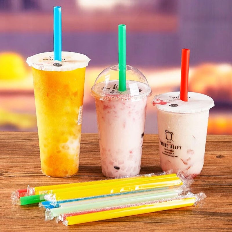 KoberrLi Straws Disposable Boba Jumbo Smoothie Milkshake 100Pcs Wide Straws for Boba Tea Shake Drinking(9.45"" Tall  0.43"" Diameter) - Image 3