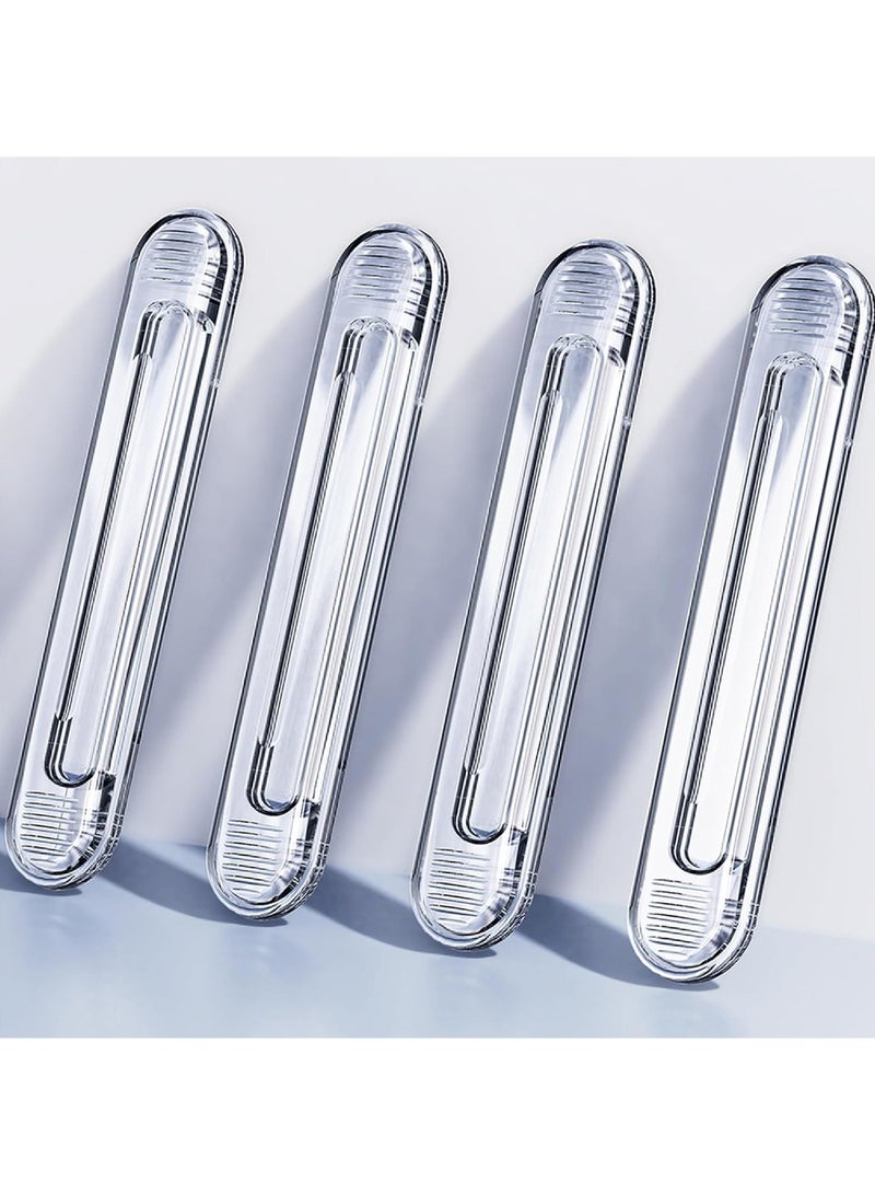 Rock Pow Clear Adhesive Bumpers Combo Self Adhesive Clear Cupboard Door Drawer Bumpers for Car Doors Glass Table Top Furniture Laptop Toilet Lids etc (4 Short) - Image 1