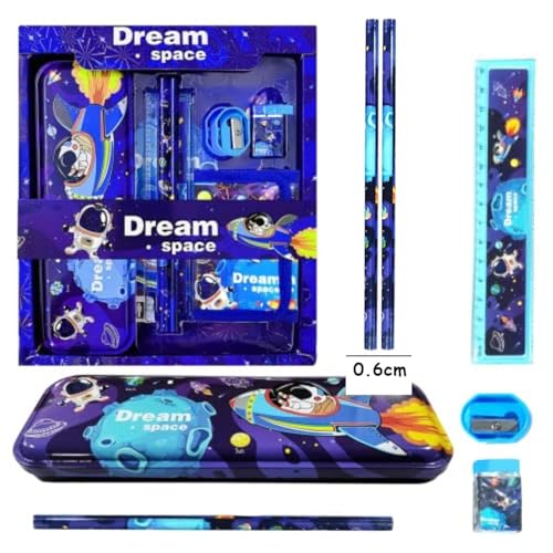 Tusmad Space Theme Stationery Set for Kids – 8-Piece School Supplies Kit for Boys & Girls Ages 3-15 | Fun Learning Gift & Return Gift for Birthdays, Parties, Classroom Rewards - Image 2