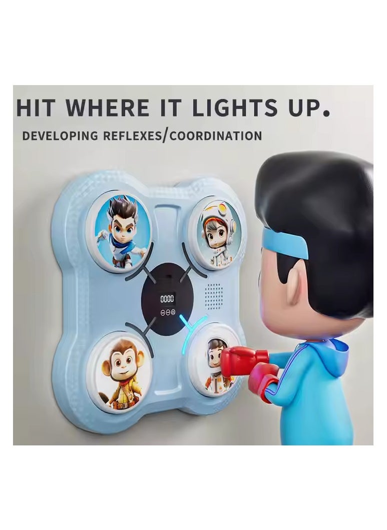 FARROBIZZ - Music Boxing Machine - Smart Music Boxing Machine with LED, Smart Boxing Machine Wall Mounted for Children, Boxing Machine for Home Exercise and Parent-Child Fun Gift - Image 1