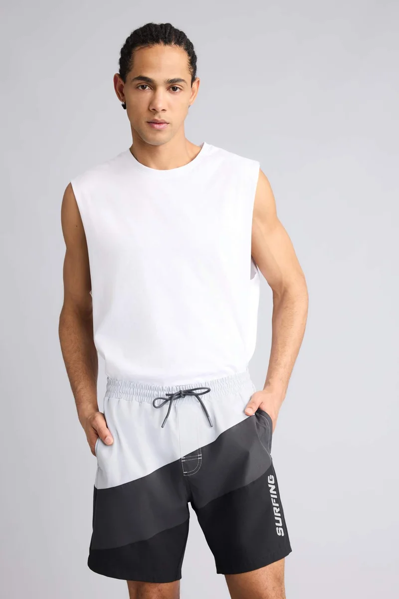 Defacto  Regular Fit Printed Short Swim Shorts for Men | Best Price UAE