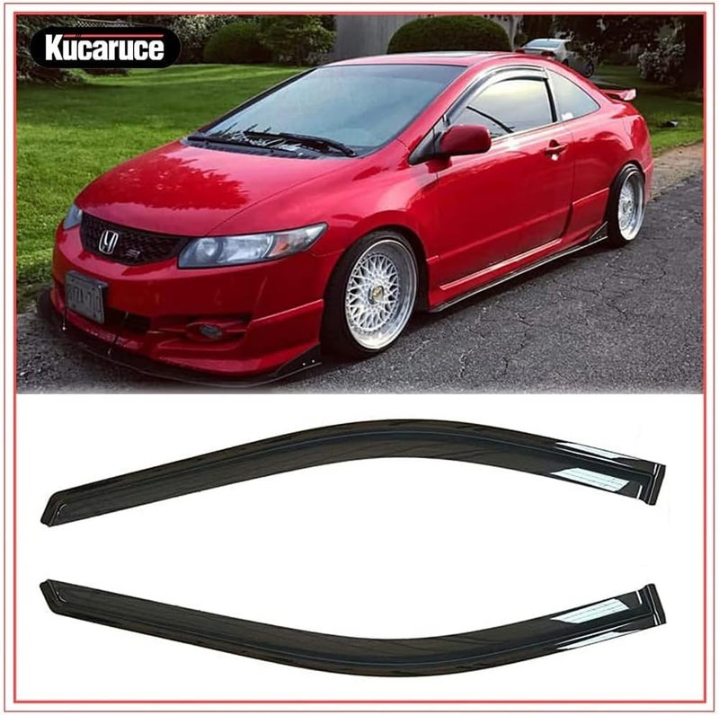 Kucaruce Original Ventvisor 2pcs Vent Shade Window Visors for 2006-2011 Honda Civic 2-Door Coupe - Image 1