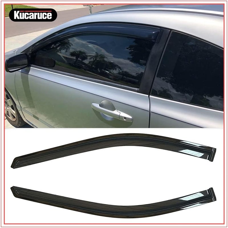 Kucaruce Original Ventvisor 2pcs Vent Shade Window Visors for 2006-2011 Honda Civic 2-Door Coupe - Image 2
