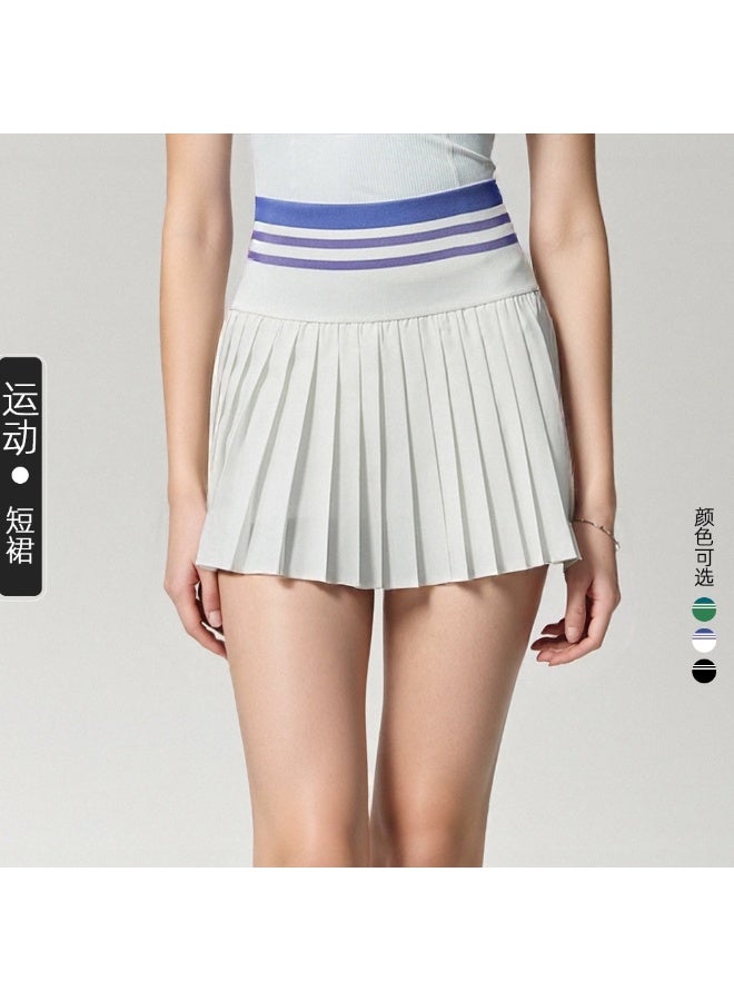 High Waist Ribbed Sports Fitness Skirt For Women Anti-Exposure Yoga Skort 2 In 1 Pocket Sportswear Workout Clothes  - Image 1