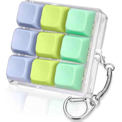 Cocoonkart 9 in 1 Keyboard Fidget Toy, Fidget Clicker Keychain Stress Relief Button Toy for Adults, Colorful Macaron Stress Relief Gifts for Stress Relief and Pass Time - Image 1