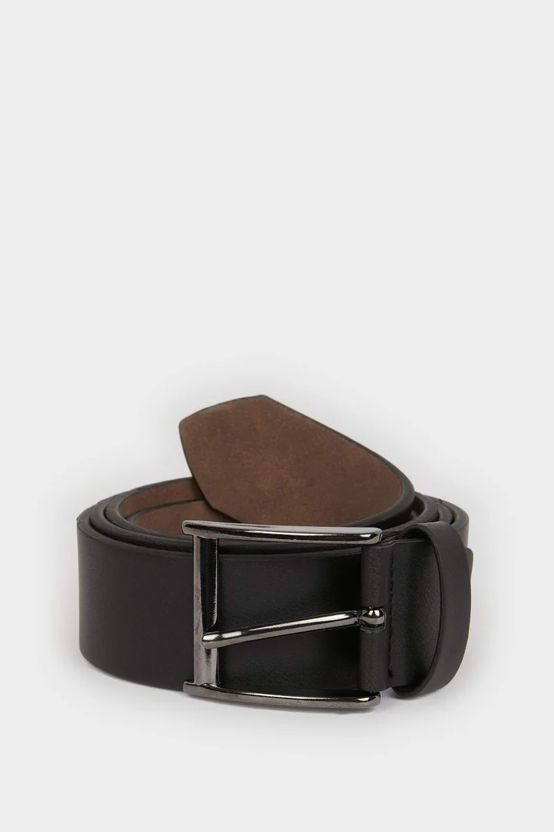 ديفاكتو Man Rectangle Clasp Faux Leather Denim Belt
