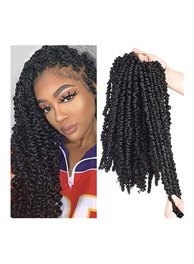 NIBEMINENT 6 Packs 72 Roots Passion Twist Hair Crochet Braids Black 14inch
