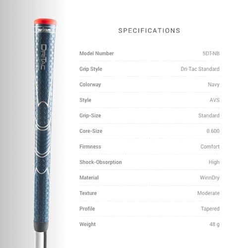 Winn Dri-Tac Midsize (+1/16 Inch) Navy Blue 13 Piece Golf Grip Bundle ( - Image 3
