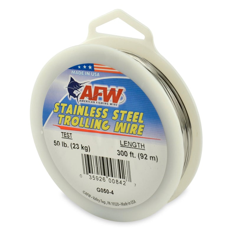 American Fishing Wire Stainless Steel Trolling Wire Single Strand Bright Color 50 Pound Test 300Feet