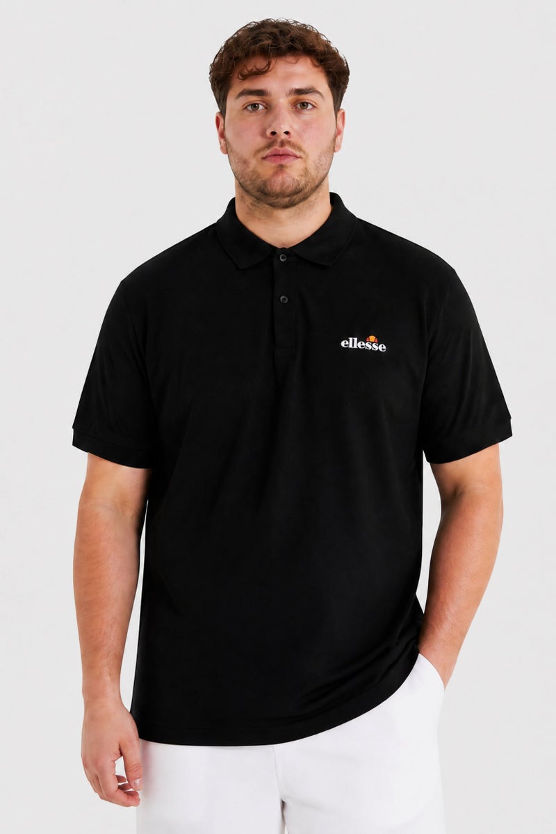 Ellesse Men Regular Fit Solid Short Sleeve Polo Shirt, Black - Image 1