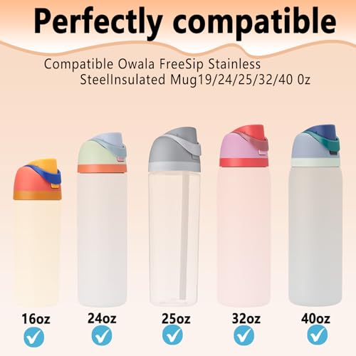 NTIERA 8PCS Replacement Silicone Rubber Seal for Owala FreeSip, Gasket Stopper Compatible with Owala Water Bottle Lid Parts 16/24/25/32/40oz, Leakproof, BPA-Free, Gasket Only (Mix-1) - Image 2