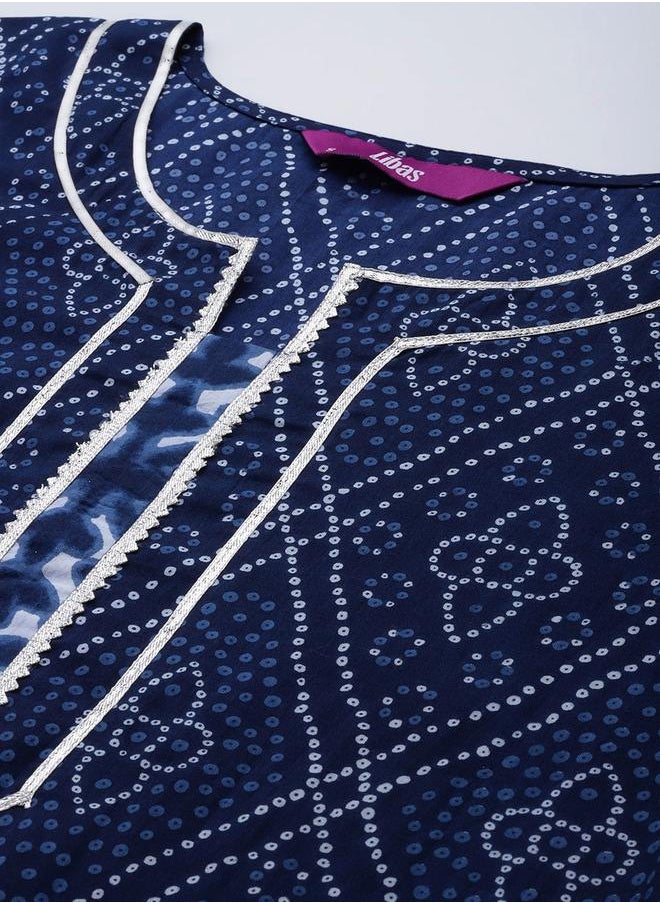 Libas Printed Gotta Patti Kurta and Gotta Patti Palazzo with Printed Dupatta Set by Styli  - Image 4