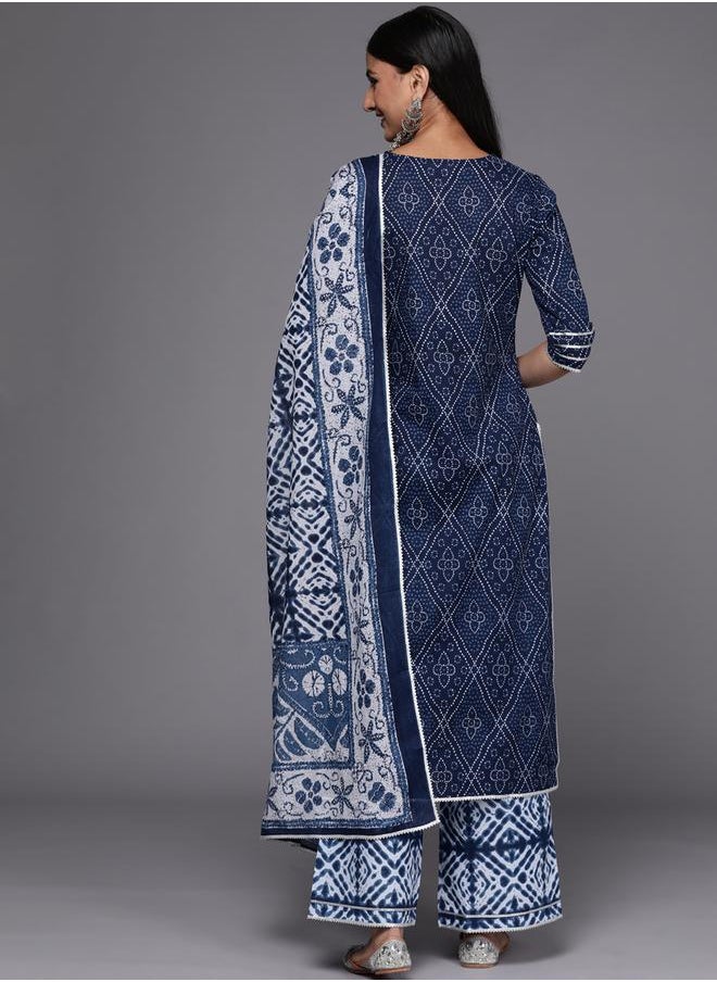 Libas Printed Gotta Patti Kurta and Gotta Patti Palazzo with Printed Dupatta Set by Styli  - Image 3