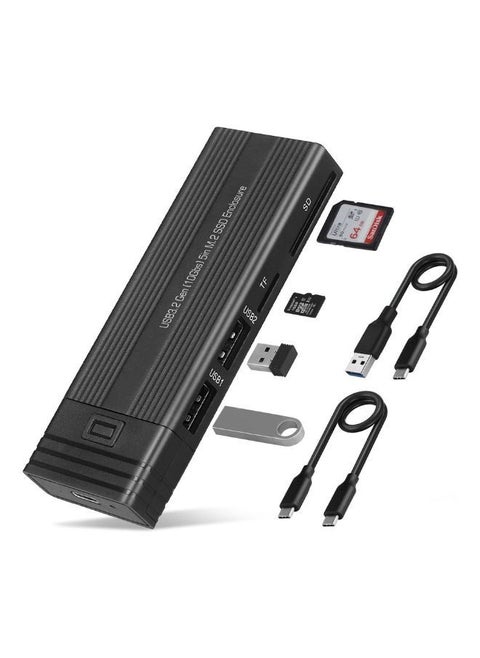 USB Hub Enclosure 5 in 1 Docking Station USB C 3.1 Hub Compatible Hub 2.0 TF SD Card Reader for M.2 NVMe SATA Enclosure