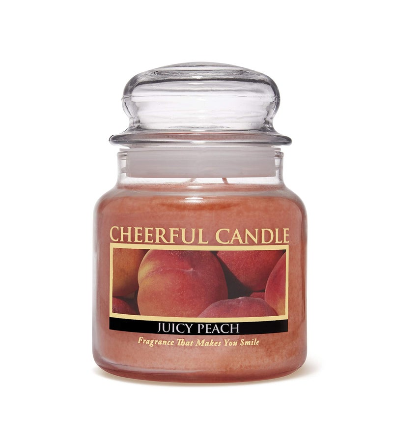 A Cheerful Giver A Cheerful Giver  Juicy Peach Scented Glass Jar Candle 16 oz with Lid  True to Life Fragrance Made in USA 