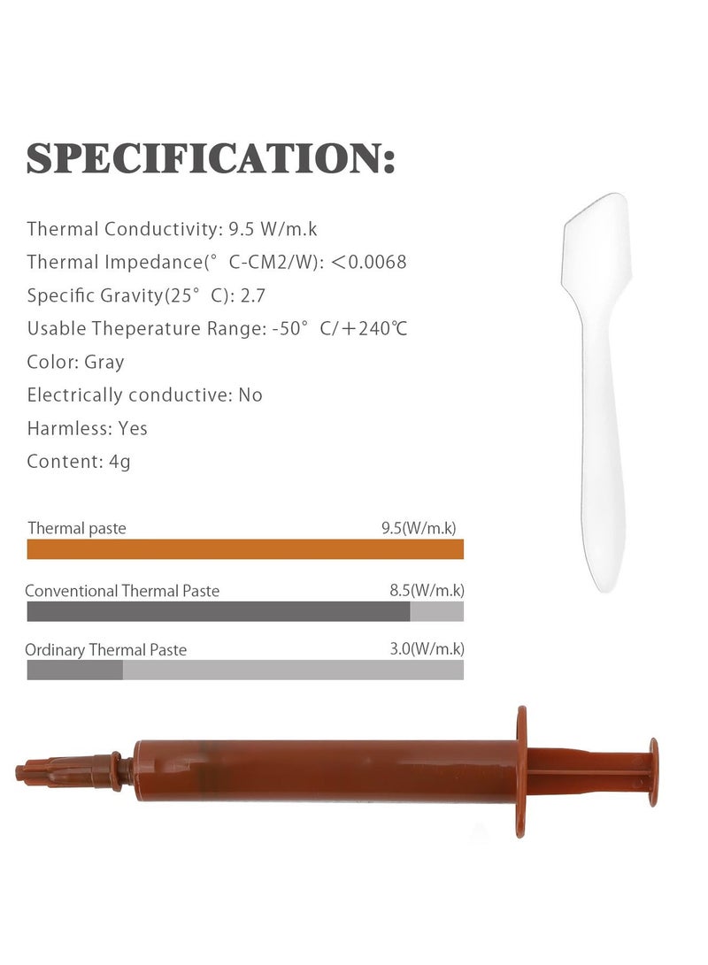 Y&D High Conductivity 4g Thermal Compound Paste for CPU/GPU Coolers, Non Conductive, Includes Spatula Tool, 9.5W/m.k  - Image 2