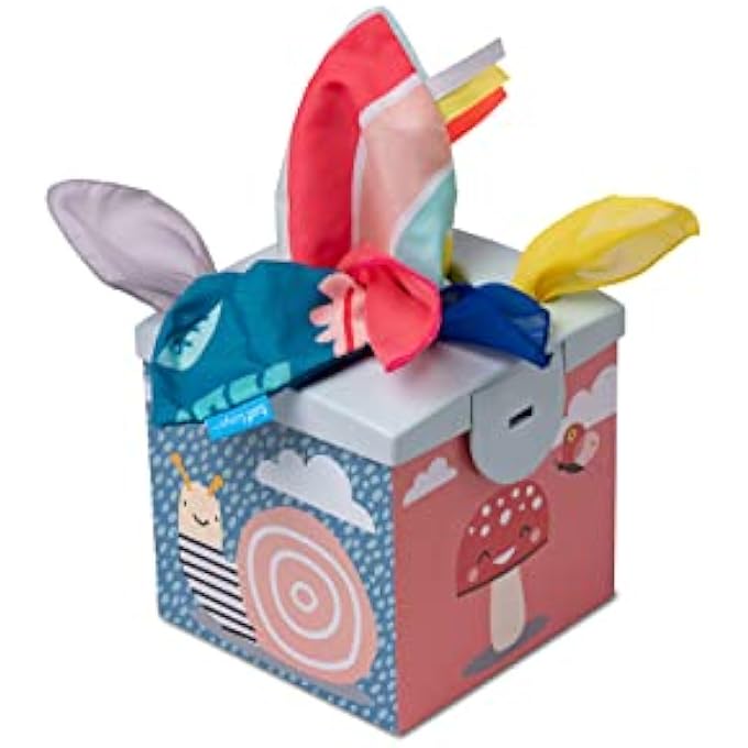 SENSORY CRINKLE TISSUE BOX FOR TODDLERS. STEM MONTESSORI TOY WITH COLORFUL SOFT SCARVES AND CRINKLING BLANKIES - Image 4