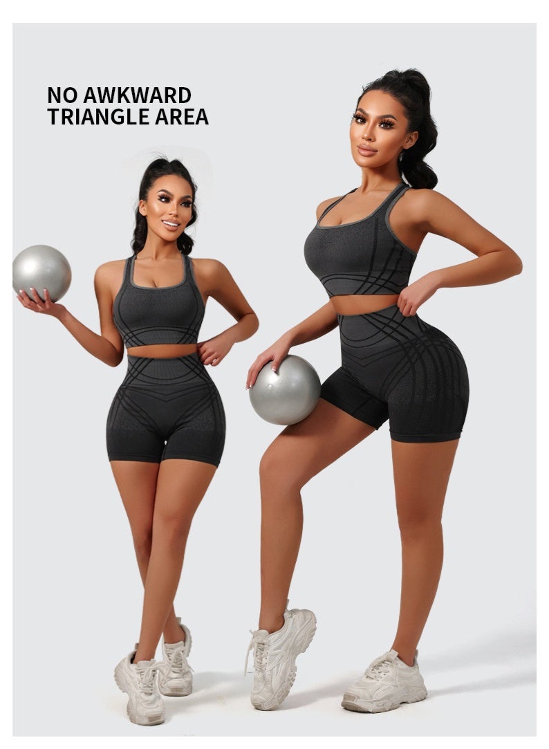 general Seamless gradient dyeing yoga set, high-waisted fitness pants with buttock-enhancing function, high-elasticity sports outfit - Image 3