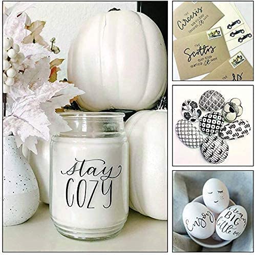 Rangwell Water-Based Black AND White Acrylic Paint Marker Pens Permanent for Rocks Painting, Ceramic, Glass, Wood, Fabric, Canvas, Mugs, DIY Craft Making Supplies (SET OF 2) - Image 4