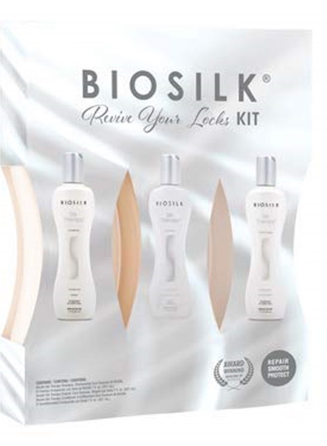 Revive Your Locks Kit. Original Silk Therapy 7oz, Silk Therapy Shampoo 7oz, and Silk Therapy Conditioner 7oz (kit Contains 3 Products), 7 fluid_ounces