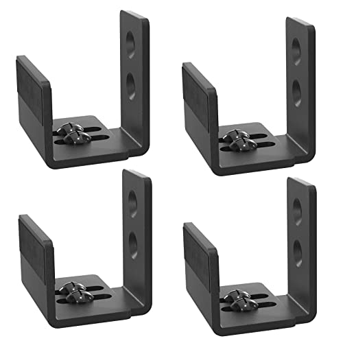 EaseLife Sliding Barn Door Bottom Floor Guide,U Shape,Flexible Adjustable Fit Distance,Flush Flat Bottom Design,Wall Mount System,for Door & Cabinet,Black,4 Pack - Image 1