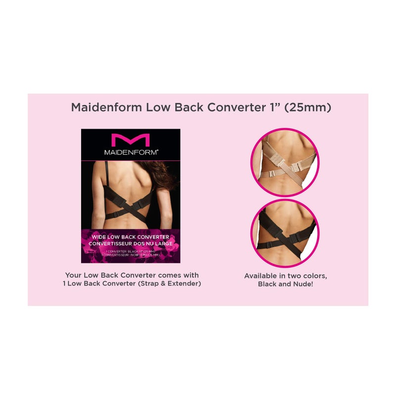 Maidenform مايدنفورم حمالة صدر نسائية قابلة للتحويل ذات ظهر منخفض، لون بيج، مقاس واحد أمريكي - Image 2