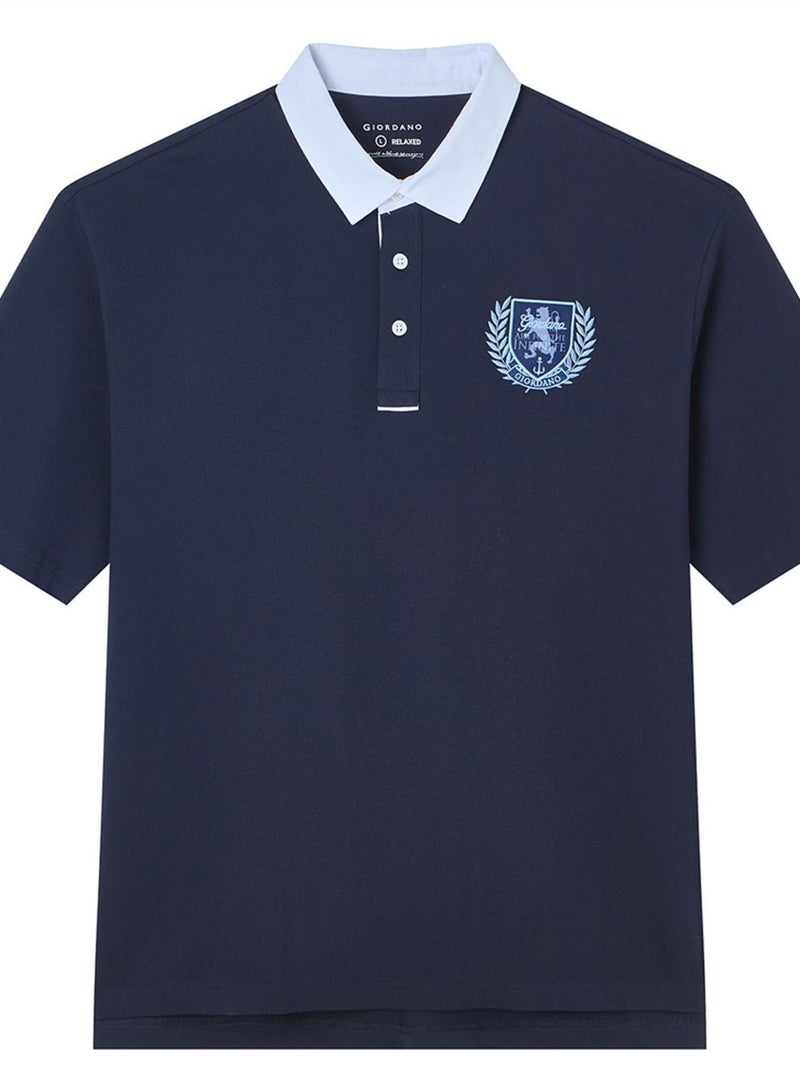 GIORDANO Men's Relax Fit Bold Polo with Embroidery - Image 3