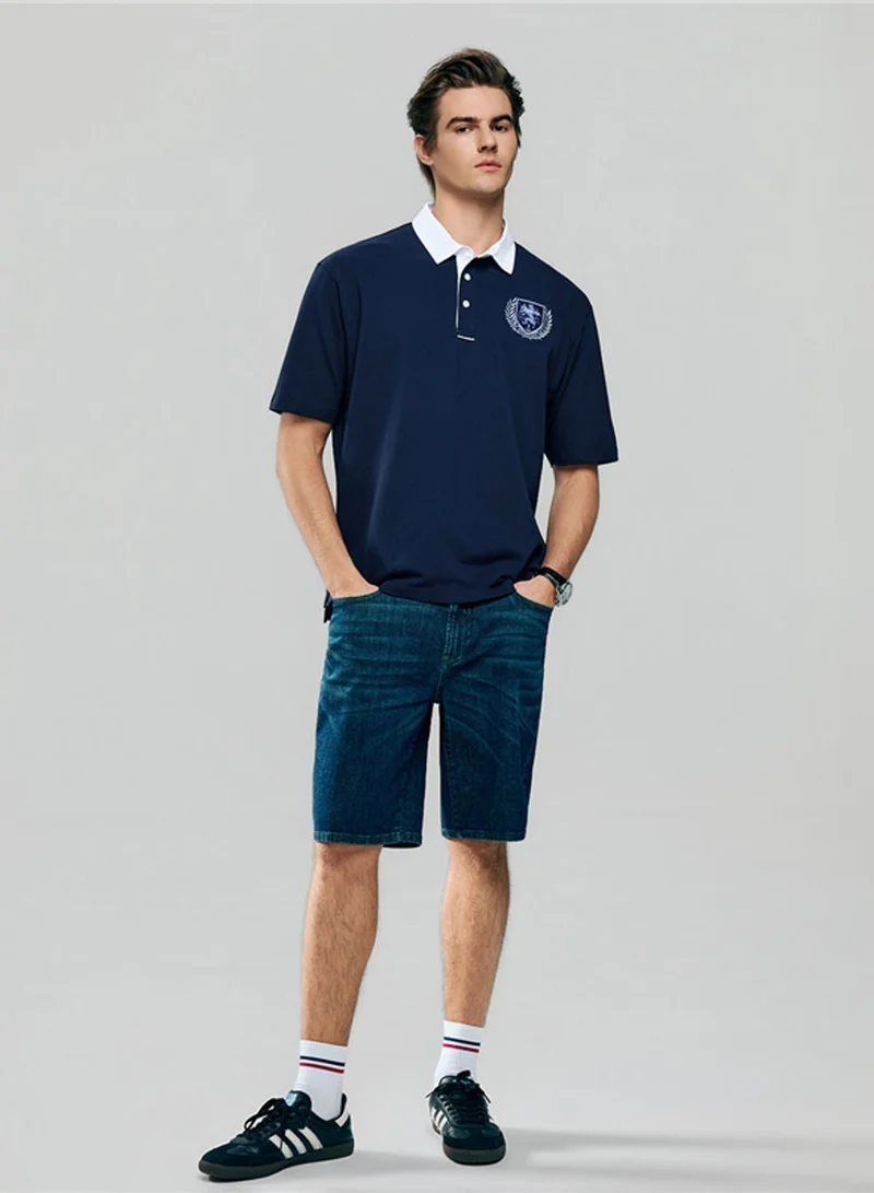 جيوردانو Men's Relax Fit Bold Polo with Embroidery