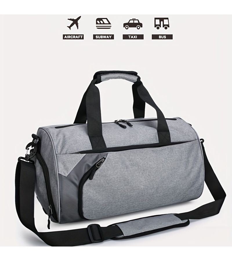 Grey Large Capacity Fitness Sports Bag Handheld Crossbody Travel Yoga Bag - Image 5