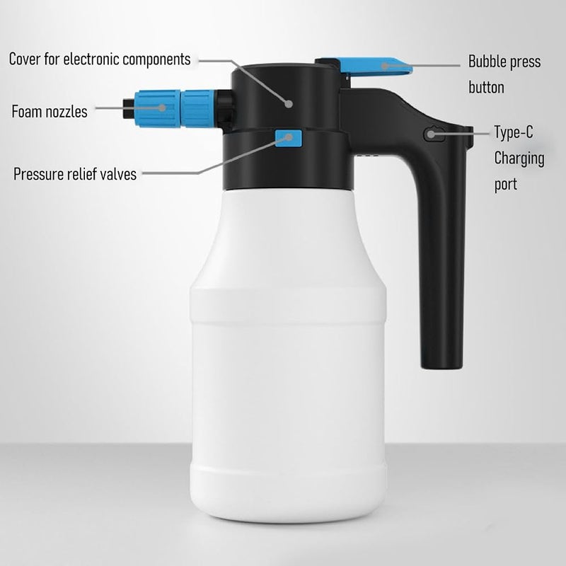Ejoyous Electric Foam Sprayer 1.5L Cordless Usb Rechargeable - Image 3