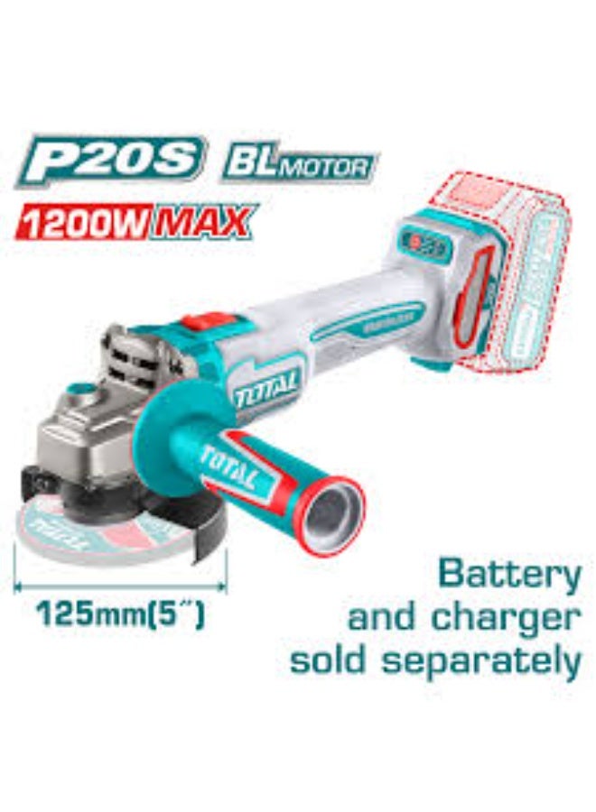 TOTAL Cordless Angle Grinder 5" – 1200W - Image 1