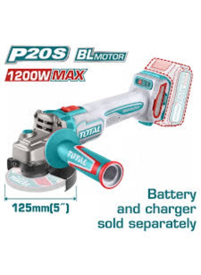 TOTAL Cordless Angle Grinder 5" – 1200W - Image 2