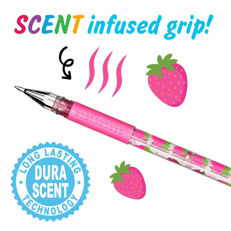 Scentco Smens Scented Glitter Gel Pens â€“ 12 Pack Colored Gel Pens with Sparkly Ink & Gourmet Scented Grips â€“ Fun School Supplies, Cute Journaling Pens & Creative Stationery Gift Set - Image 3