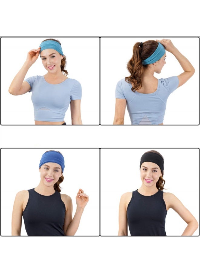Women's Wide Stretch Non-Slip Turban Headbands for Sports & Workout, 6-Piece Set - Image 4