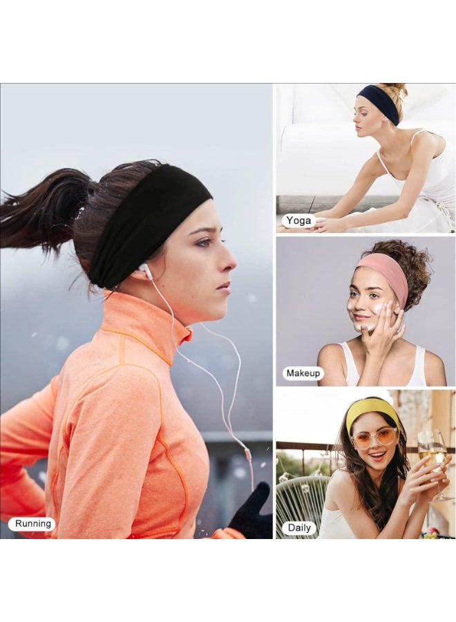 Women's Wide Stretch Non-Slip Turban Headbands for Sports & Workout, 6-Piece Set - Image 5