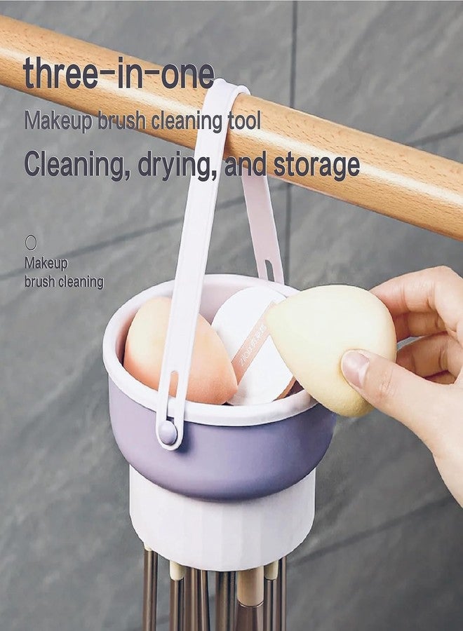 Smoni VRAJ 3 in 1 Brush Cleaning Mat with Brush Drying Holder, Silicone Makeup Brush Cleaner Mat MakeUp Brush Cleaning Bowl Cosmetic Brush Washing Tool for Makeup Brush, Sponge, Powder Puff - Image 4