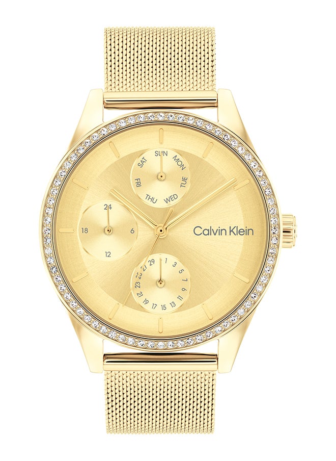CALVIN KLEIN ساعة يد نسائية أنالوج دائرية من الفولاذ المقاوم للصدأ 25100011 - 38 مم  - Image 1