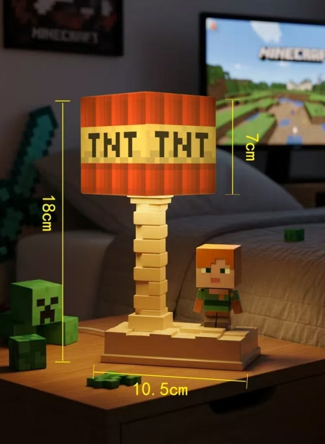 Minecraft TNT Block LED Night Light, Pixel Art Game Desk Lamp, 5-Color Dimmable, Rechargeable 500mAh Battery, USB Charging, Bedside Atmosphere Lamp for Kids Gamers Bedroom-TNT - Image 5