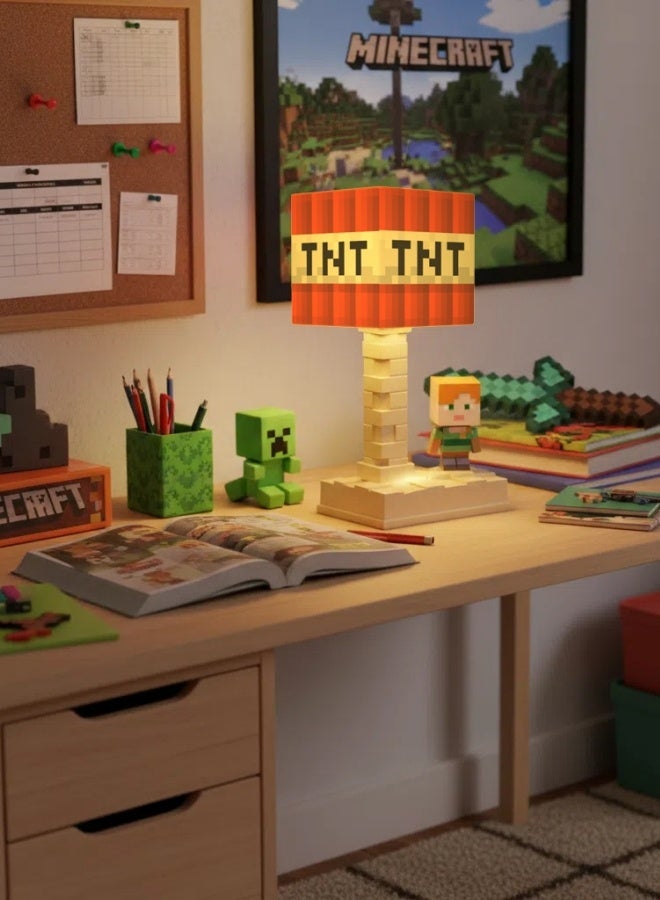 Minecraft TNT Block LED Night Light, Pixel Art Game Desk Lamp, 5-Color Dimmable, Rechargeable 500mAh Battery, USB Charging, Bedside Atmosphere Lamp for Kids Gamers Bedroom-TNT - Image 4