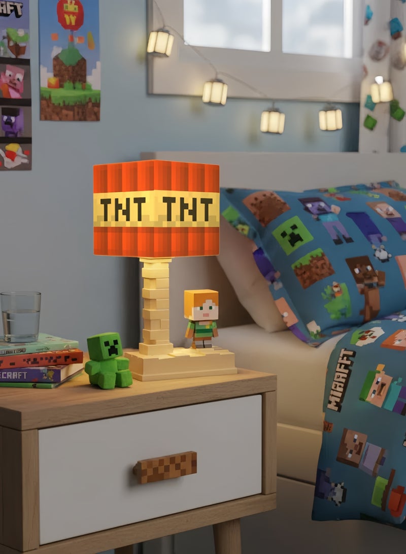 Minecraft TNT Block LED Night Light, Pixel Art Game Desk Lamp, 5-Color Dimmable, Rechargeable 500mAh Battery, USB Charging, Bedside Atmosphere Lamp for Kids Gamers Bedroom-TNT - Image 2