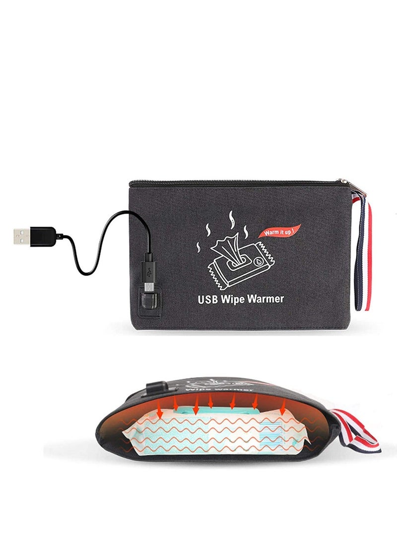 USB Baby Wipe Warmer 5V Portable USB Baby Infant Wet Wipes Warmer Bag Wet Wipes Container Box for Travel and On The Go Newborn Essentials Baby Must Haves Stuff - Image 1