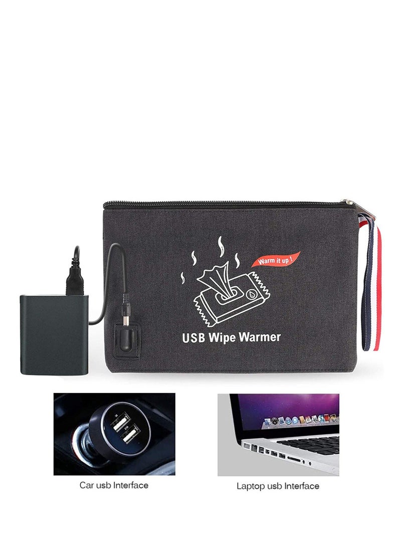 USB Baby Wipe Warmer 5V Portable USB Baby Infant Wet Wipes Warmer Bag Wet Wipes Container Box for Travel and On The Go Newborn Essentials Baby Must Haves Stuff - Image 4
