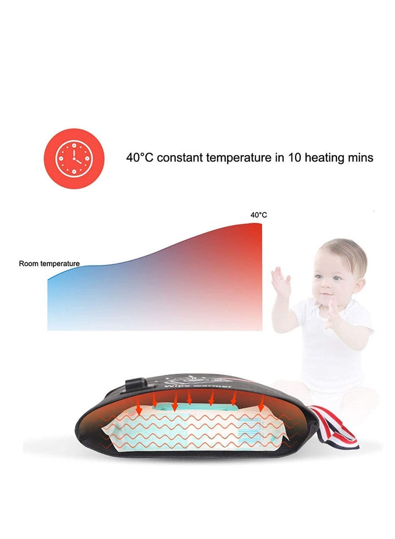 USB Baby Wipe Warmer 5V Portable USB Baby Infant Wet Wipes Warmer Bag Wet Wipes Container Box for Travel and On The Go Newborn Essentials Baby Must Haves Stuff - Image 3