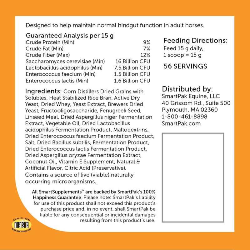 SmartEquine SmartDigest Digestive Health Supplement for Horses | Encourages Healthy Digestion Through Probiotics and Prebiotics | 56 Servings | 1.85 lb Bucket - Image 2