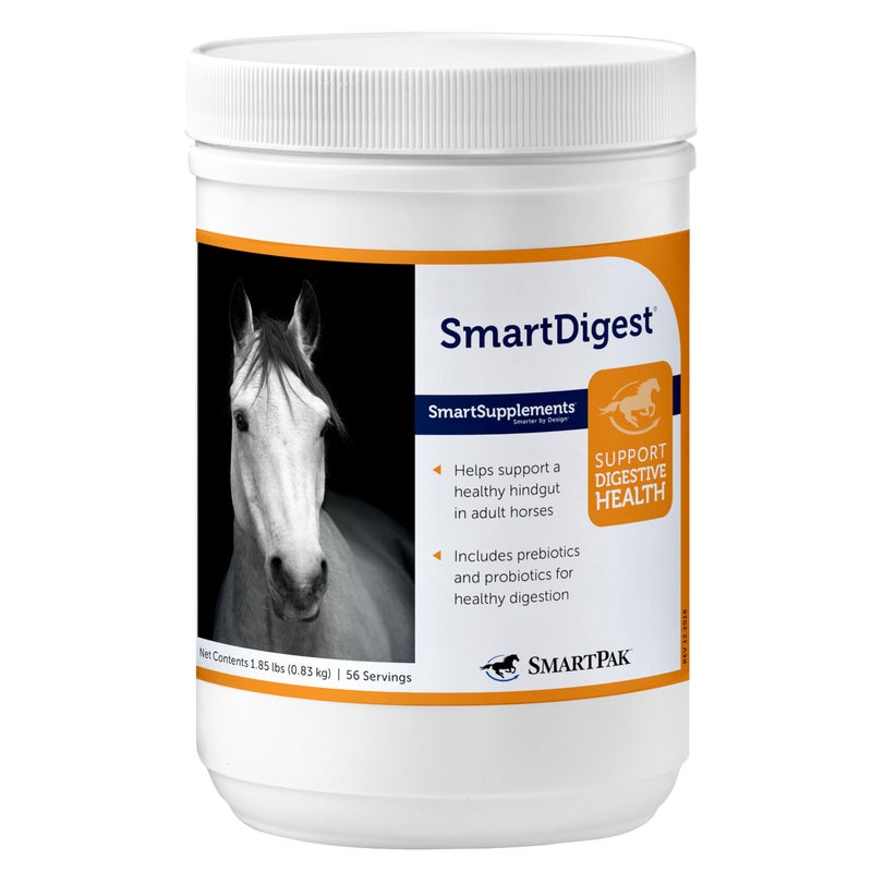 SmartEquine SmartDigest Digestive Health Supplement for Horses | Encourages Healthy Digestion Through Probiotics and Prebiotics | 56 Servings | 1.85 lb Bucket - Image 1