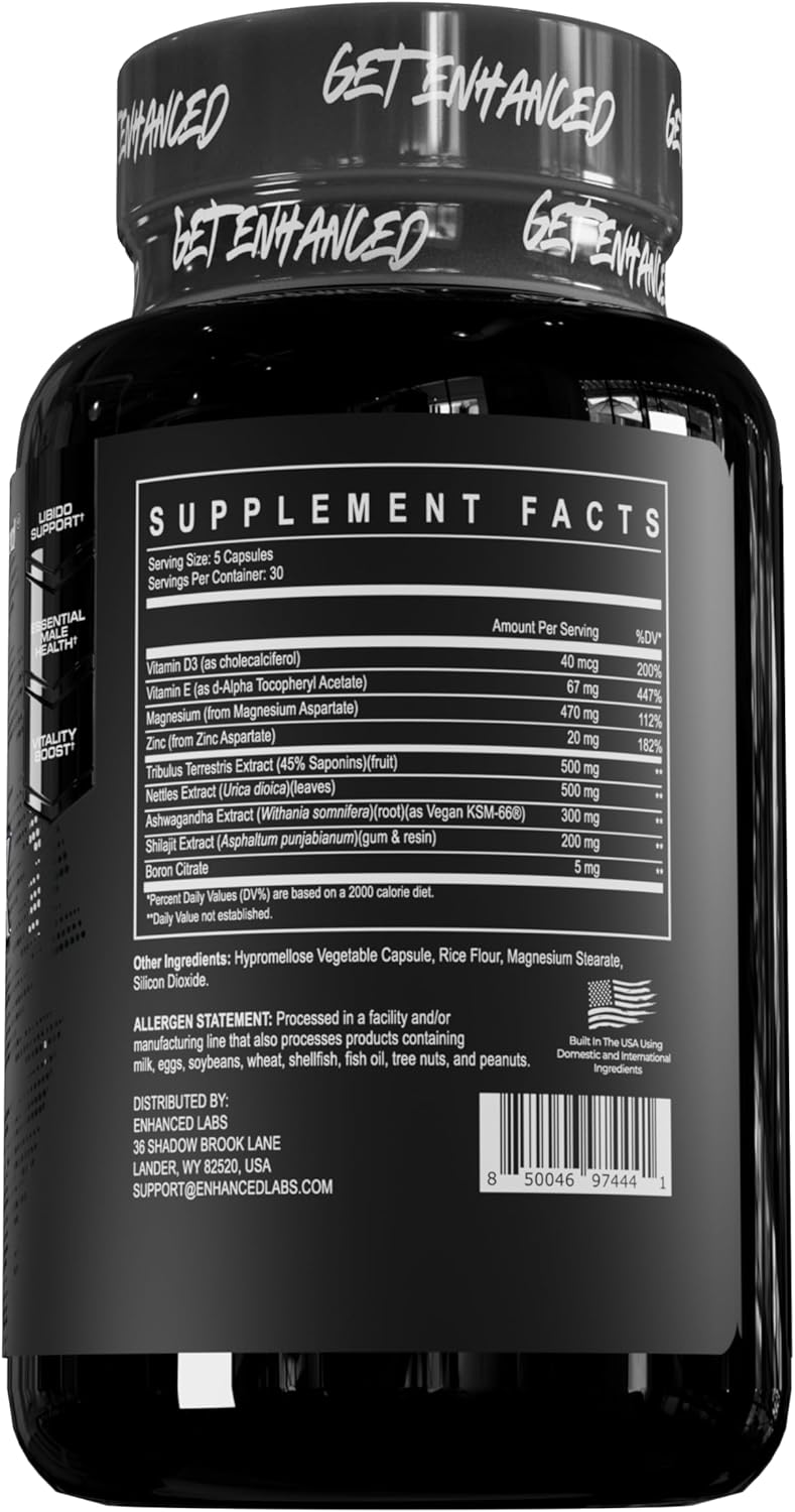 Enhanced مكمل تعزيز التستوستيرون بلو أوكس من Enhanced Labs - مكمل طبيعي لزيادة القوة - 150 كبسولة للرجال - Image 3